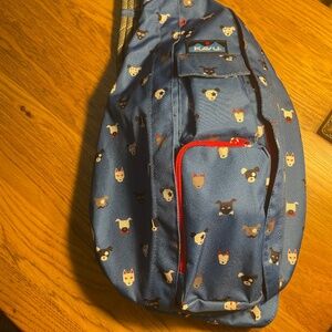 KAVU, Sling Rope Bag, Rare Puppitude in Dark Blue.